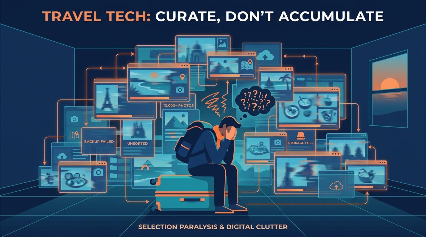 Consolidating travel memories from multiple devices into one unified story